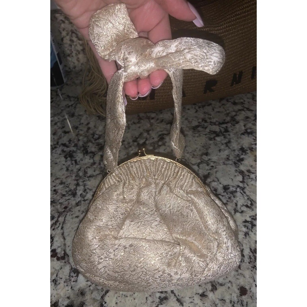 Claire Paris / New York Brocade Mini Vintage Bow Purse Handmade holiday glam